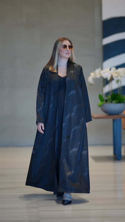The Midnight Noir Jacquard Abaya