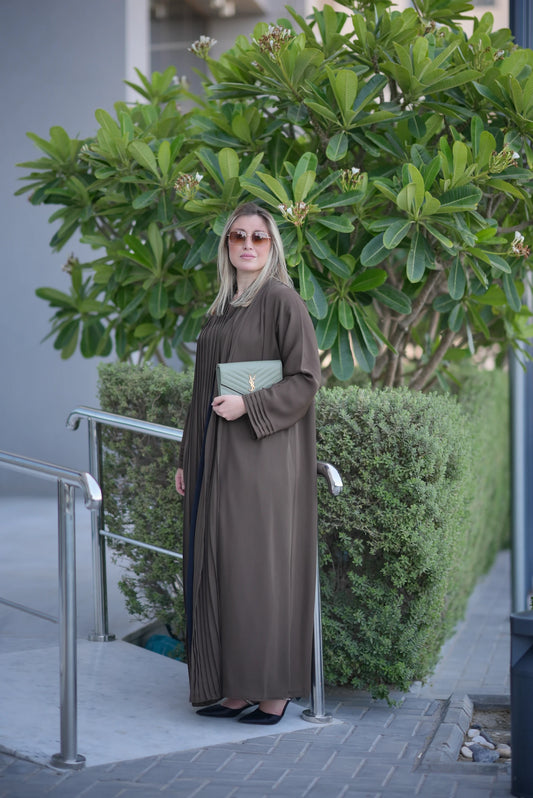 The Earth Ombré Pleat Abaya