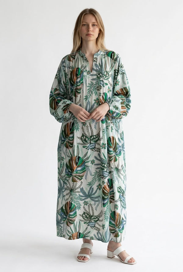 The Botanical Oasis Kaftan Dress