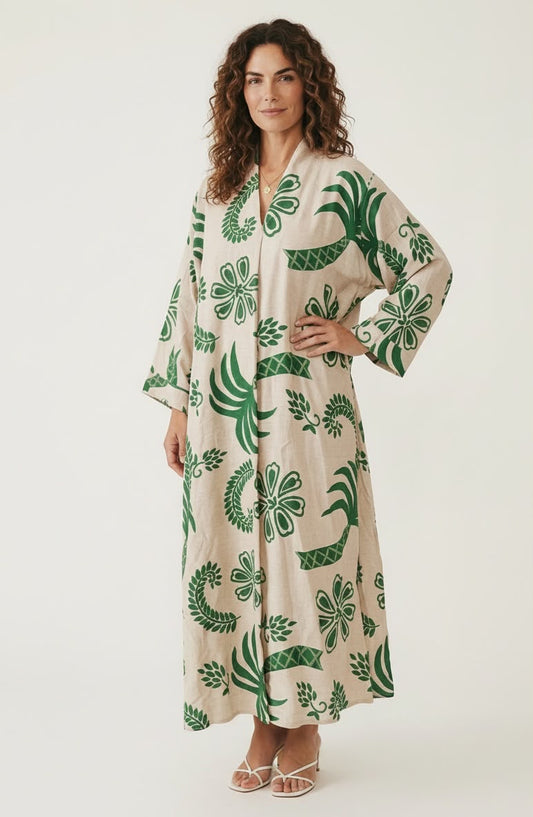 The Sage Linen Botanical Abaya