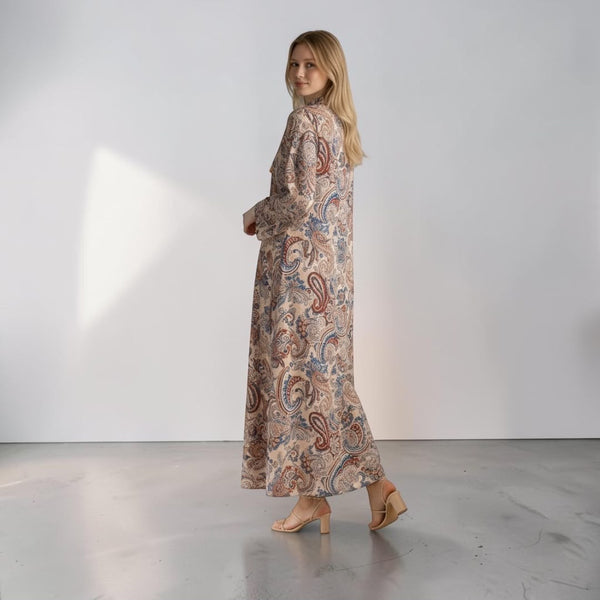 The Crimson Paisley Kaftan Dress